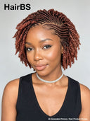 Full lace wig pixie cut brown braided style Synthetic wigs