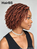 Full lace wig pixie cut brown braided style Synthetic wigs