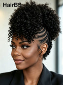 Full Lace Pre-styled With Braided black 100% Human Hair