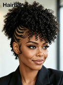 Full Lace Pre-styled With Braided black 100% Human Hair