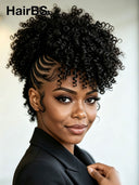 Full Lace Pre-styled With Braided black 100% Human Hair