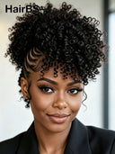 Full Lace Pre-styled With Braided black 100% Human Hair