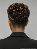Full lace pixie wig curly brown highlight