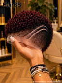 Full lace pixie cut wig burgundy for black women