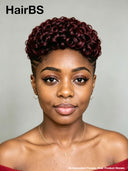 Full lace wig burgundy Pixie Cut for black woman 