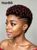 Full lace wig burgundy Pixie Cut for black woman 