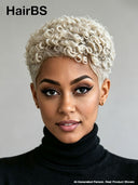 Full lace wig Pixie cut curly wave Unique colors