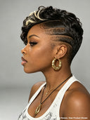 Pixie wig blonde highlight Full lace for black women 