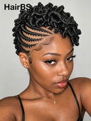 Full Lace Natural Black Pre-styled Updo With Braided Crown 100% Human Hair