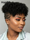 Full Lace wig Black Braided Pixie Wig