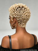 Full lace pixie cut wig Blonde 100% human hair