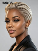 Full lace wig Blonde  Pixie Cut 100% Human Hair