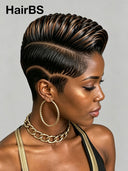 Full lace wig Highlight Tapered Pixie Faux Hawk