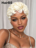 Full lace wig pixie white 100% Human Hair
