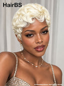 Full lace wig pixie white 100% Human Hair