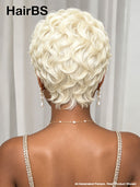 Full lace wig pixie white 100% Human Hair