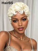 Full lace wig pixie white 100% Human Hair