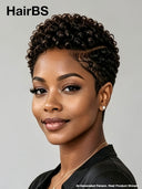 Full lace wig Pixie cut curly wave side part