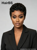 Glueless Pixie wig finger wave chioma