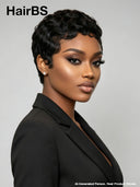 Glueless Pixie wig finger wave chioma