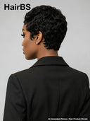 Glueless Pixie wig finger wave chioma