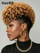Glueless Pixie wig afro honey highlight