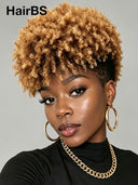 Glueless Pixie wig afro honey highlight