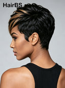 Glueless wear to go Pixie wig honey highlight
