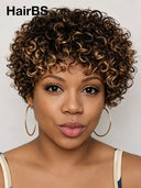 Wear to Go Glueless Pixie wig curly wave honey highlight
