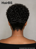 Ready to Go Glueless Wig curly wave pixie black Machine Made 100% Human Hair