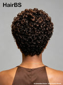 Lace front 13x4 pixie curly wig brown highlight side part 