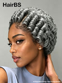 Lace front 13x4 pixie Salt and Pepper quick weave