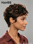 Lace front 13x4 side part pixie cut Brown highlight wig