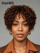 Lace front 13x4 pixie wig Brown For Black Woman