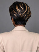 Lace front 13x4 pixie wig side part honey highlight with bangs