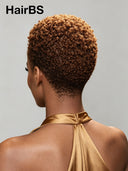 Lace front 13x6 Pixie wig Afro curly Brown pre-cut for black woman