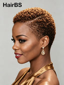 Lace front 13x6 Pixie wig Afro curly Brown pre-cut for black woman