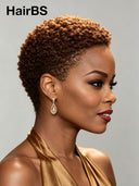 Lace front 13x6 Pixie wig Afro curly Brown pre-cut for black woman