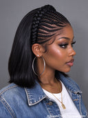 Lace front 13x6 wig Pre-styled Updo 14 inch bob wig 100% Human Hair