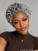 Machine made wear to go Salt And Pepper pixie cut wig afro