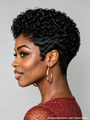 Ready to go machine made black curly