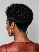 Ready to go machine made black curly