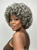 Machine made pixie cut wig egg wave salt and pepper