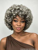 Machine made pixie cut wig egg wave salt and pepper