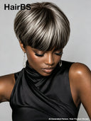 Special Offer ready to go Machine Made blonde highlight Straight Pixie 100% Human Hair
