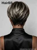 Special Offer ready to go Machine Made blonde highlight Straight Pixie 100% Human Hair