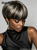 Special Offer ready to go Machine Made blonde highlight Straight Pixie 100% Human Hair