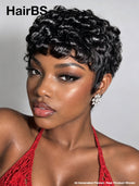 Ready to go black pixie cut wig 100% Human Hair