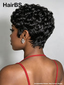 Ready to go black pixie cut wig 100% Human Hair