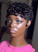 Ready to go black pixie cut wig 100% Human Hair